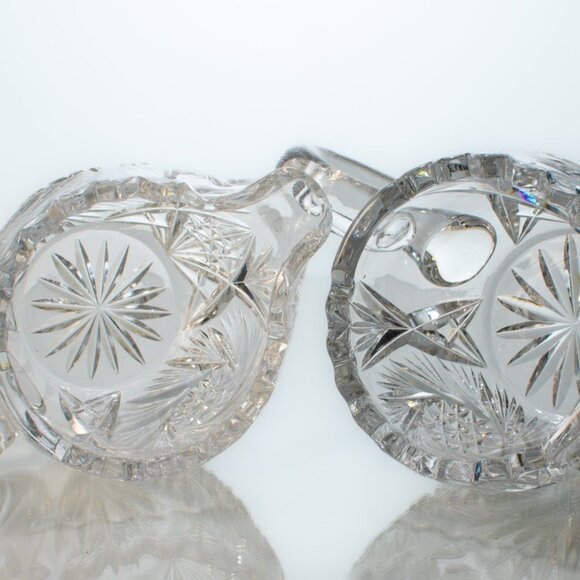 VINTAGE Pressed Glass Sugar Bowl and Creamer Set - Perfect For Coffee or Tea Set - Picture 3 of 7